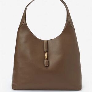 Jenna Leather Tote - Color Taupe